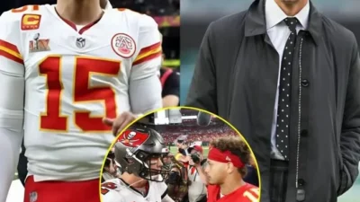 BREAKING: Kansas City Chiefs player Patrick Mahomes sent an 11-word message to Tom Brady after the loss to the Philadelphia Eagles. Mahomes also demanded that Brady publicly apologize for making false statements about him, which affected his morale. He warned that if Brady does not stop, he will take legal action against him for defamation and slander.