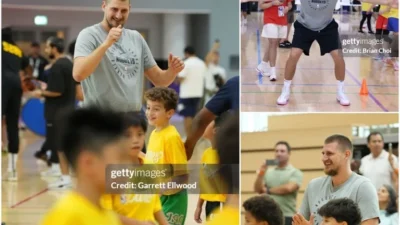 AMAZING: Denver star Nikola Jokic connects with kids during NBA Cares discovery session as part of NBA Global Games 2024 Abu Dhabi😍