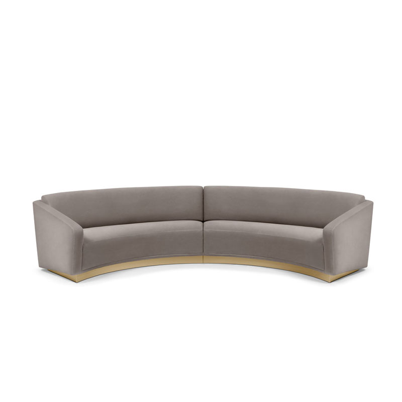 Modern hotel furniture fabric cover semicircular sofa lounge set