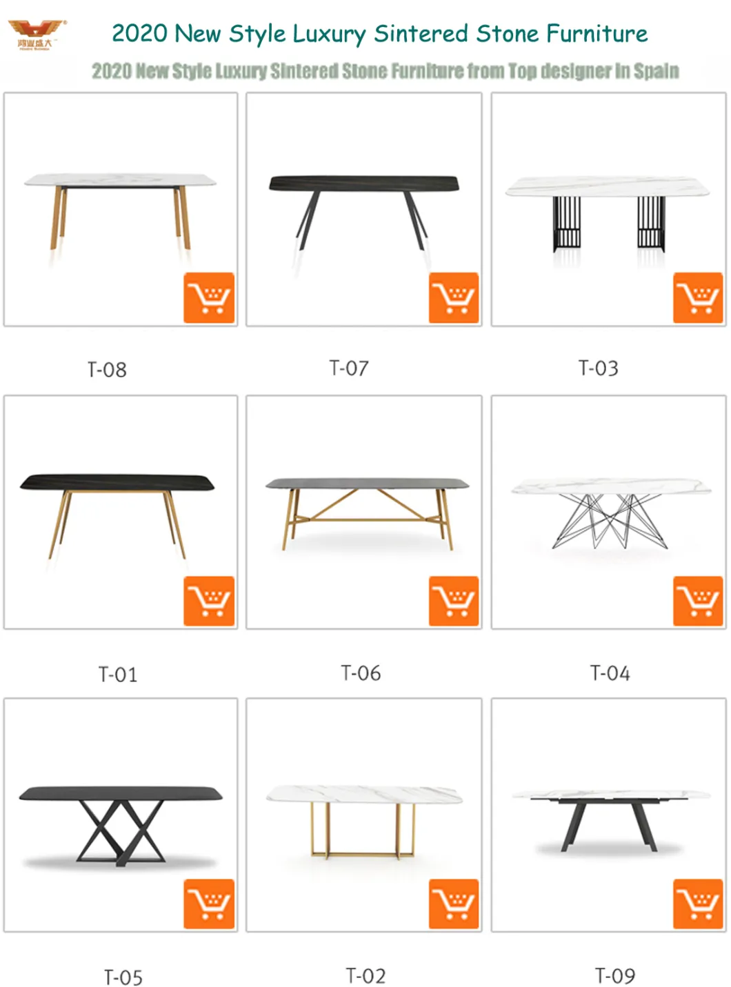 New Style Luxury Sintered Stone Office Table Desk for Office Furniture (YB-2020-5)