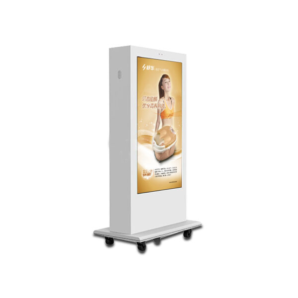 75" outdoor 3500nits IP65 floor standing lcd kiosk with Wheels - Image 4