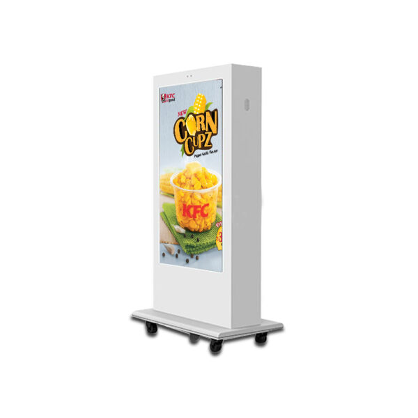 75" outdoor 3500nits IP65 floor standing lcd kiosk with Wheels - Image 3