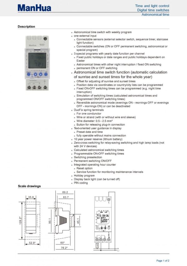 Digital Timer Switch MT812L