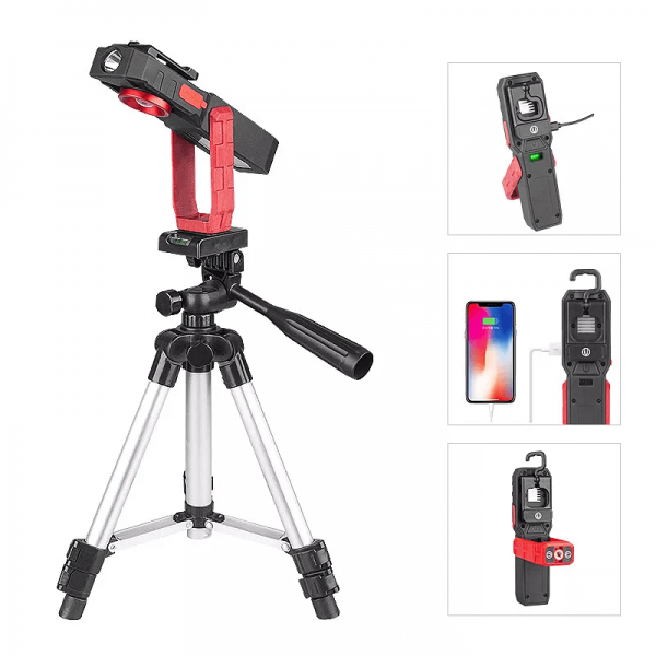 Rechargeable Magnetic Base 3W+10W LED USB Camping Working Light - Image 2