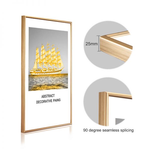 Metal Material photo frame Picture frame family photos Brushed Metal Aluminum Picture Photo Frame - Image 5