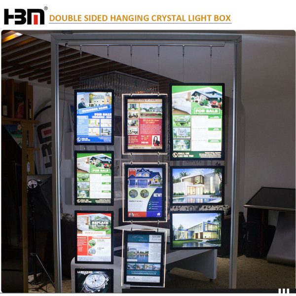 Magnetic type double side real estate signs led crystal acrylic light box for advertising display - Image 2