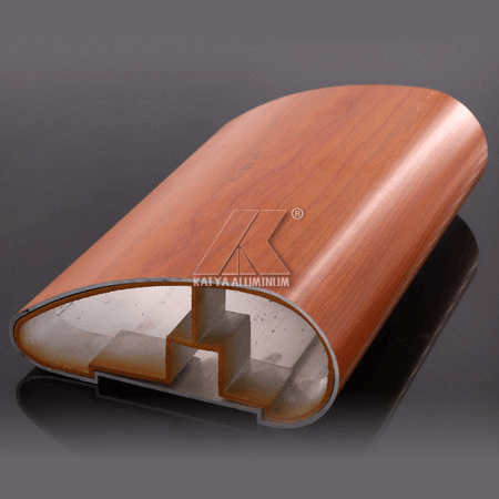 Wood Grain Aluminum Extrusion Profiles , Aluminum Exterior Handrails For Indoor Shop Handrail - Image 4