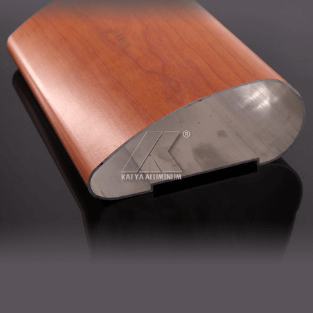 Wood Grain Aluminum Extrusion Profiles , Aluminum Exterior Handrails For Indoor Shop Handrail - Image 3