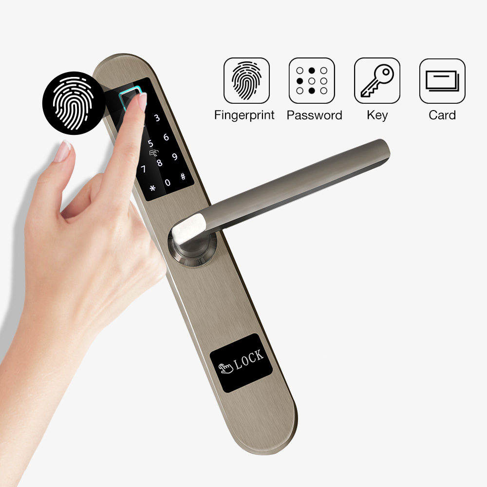 20190815112448397-1 Home Hotel Intelligence Biometric Fingerprint Smart Door Lock System Wholesale Price Use Finger/Card/Code/Key To Open The Door