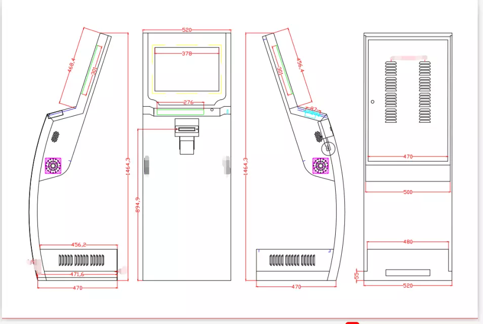 202010221758158229762 Stand LCD Advertising Display Indoor IC Card-Reader Kiosk with Camera and Microphone