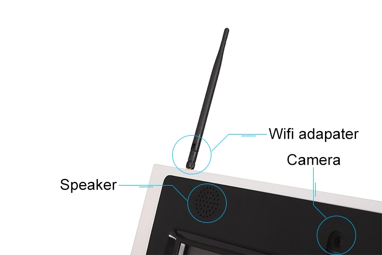 202010221758135472271 Stand LCD Advertising Display Indoor IC Card-Reader Kiosk with Camera and Microphone