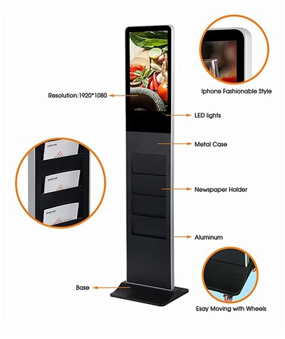 Standing Digital Signage With Brochure Holder - Image 3