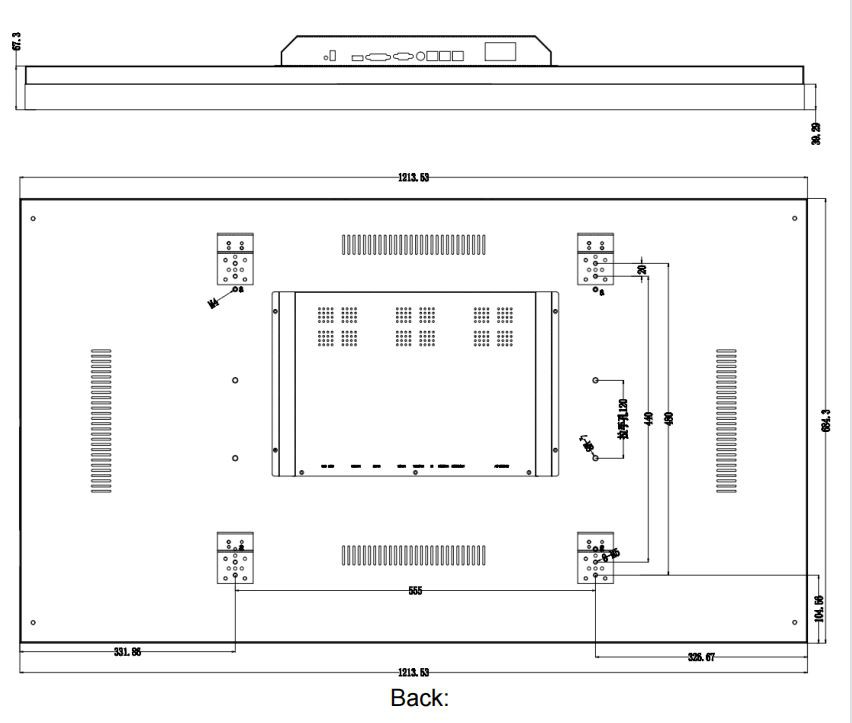 55'' video wall Dimension 55'' video wall Dimension