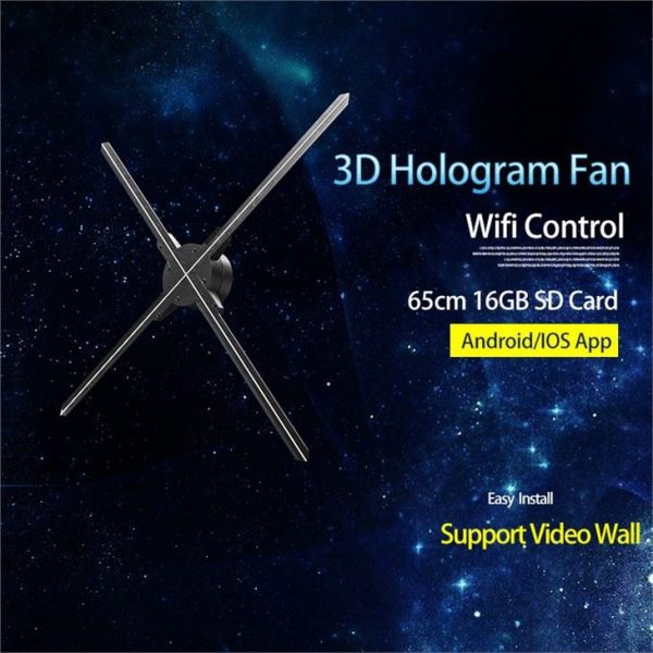 65Cm Visuals Solution 3D Fan Hologram Advertising