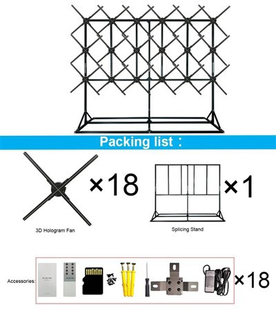 3*6 Splicing 3D Hologram Fan Projector Display - Image 3