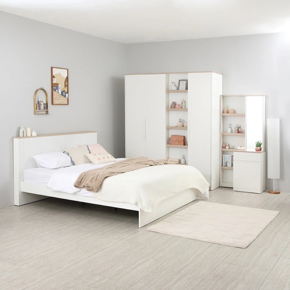 封面图片-เตียงนอน รุ่นมินิมอล - สีขาว/เลอบาน่า โอ๊ค