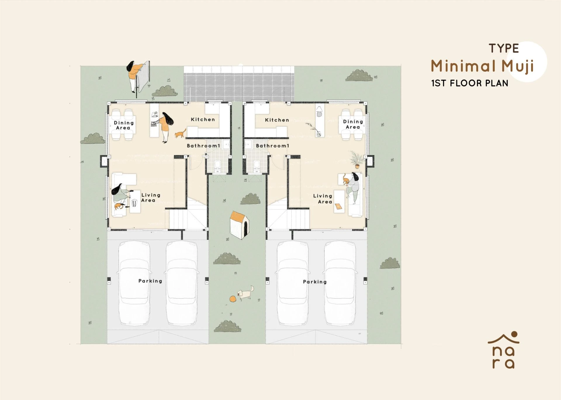 Nara บาย ดิ เอสตีม: แบบบ้าน Minimal Muji's plan image at 1