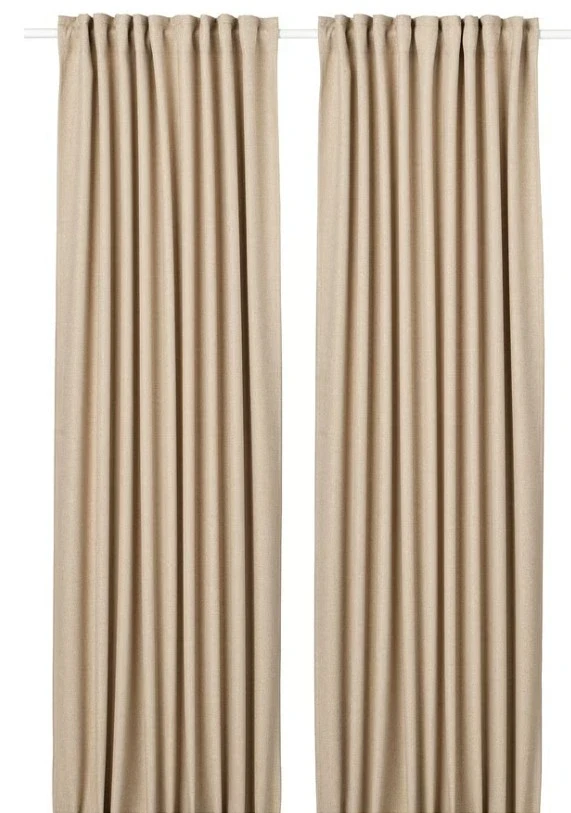 Cover Image-ANNAKAJSA อันนาคัยซา ม่านกันแสง 1 คู่, เบจ/พร้อมเทปผ้าม่าน, 145x250 ซม.