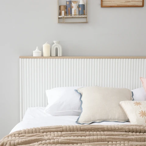 เตียงนอน รุ่นมินิมอล - สีขาว/เลอบาน่า โอ๊ค 的画廊图 4