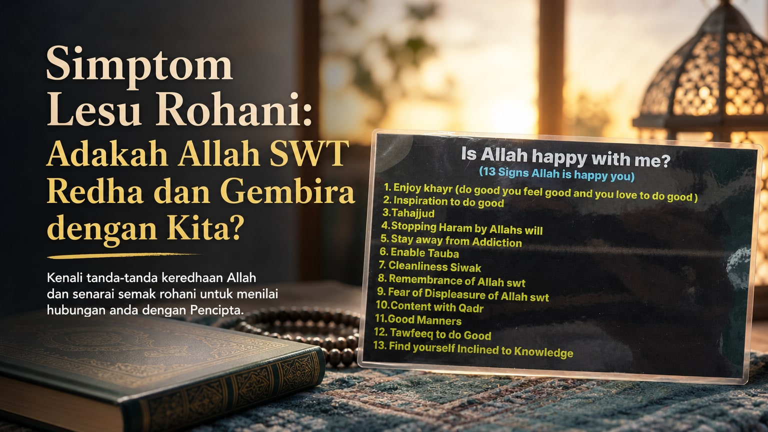 Simptom Lesu Rohani: Adakah Allah SWT Redha dan Gembira dengan Kita?