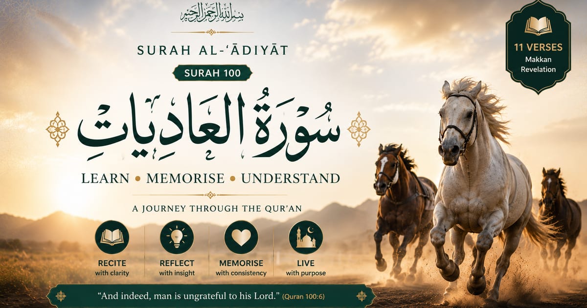 Learn & Memorise Surah Al-'Ādiyāt (100)