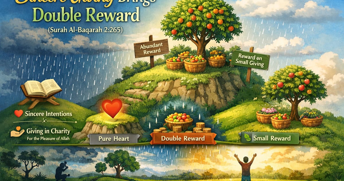 Sincere Giving Brings Double Reward - Surah Al-Baqarah 2:265)