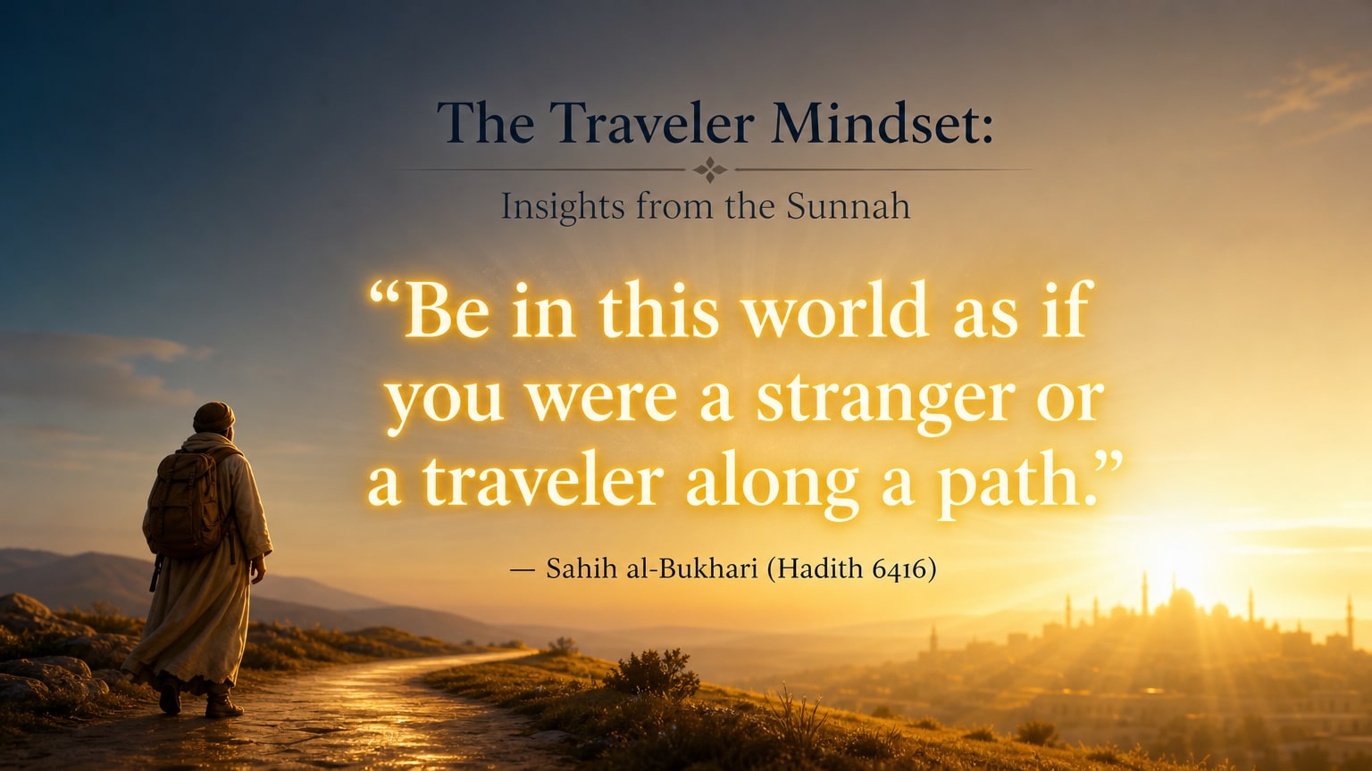 The Traveler Mindset: Insights from the Sunnah

This Qur'anic reality mirrors the timeless advice taught by Prophet Muhammad (peace be upon him). In a