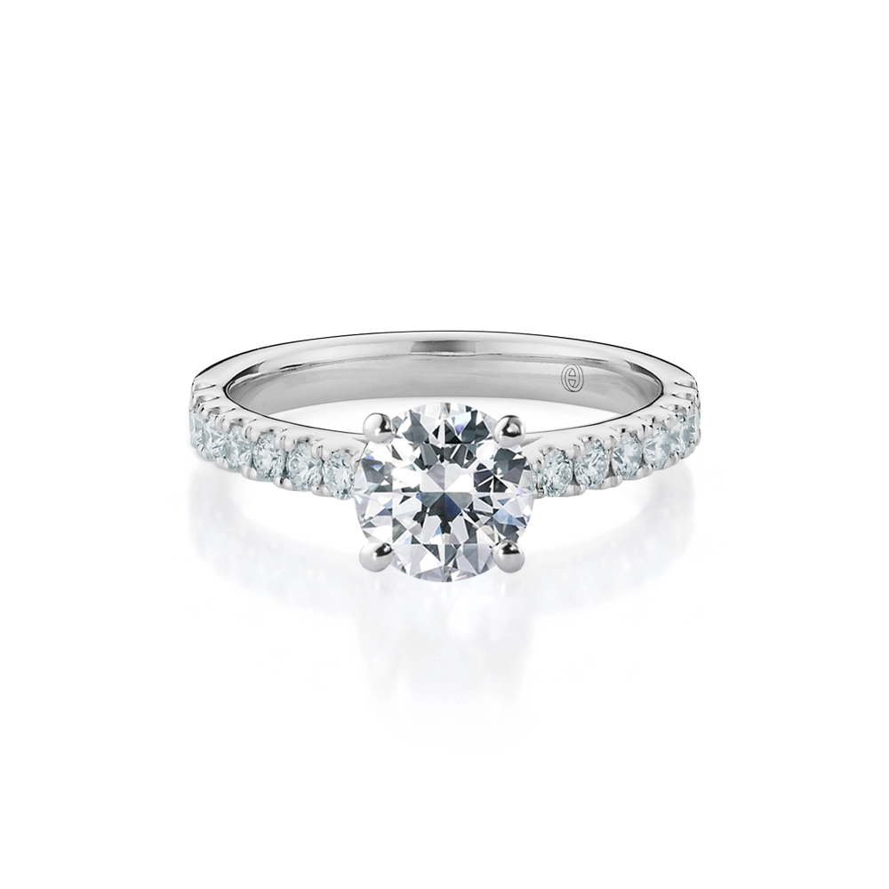 Love Signature Engagement Ring with Diamond Band Image