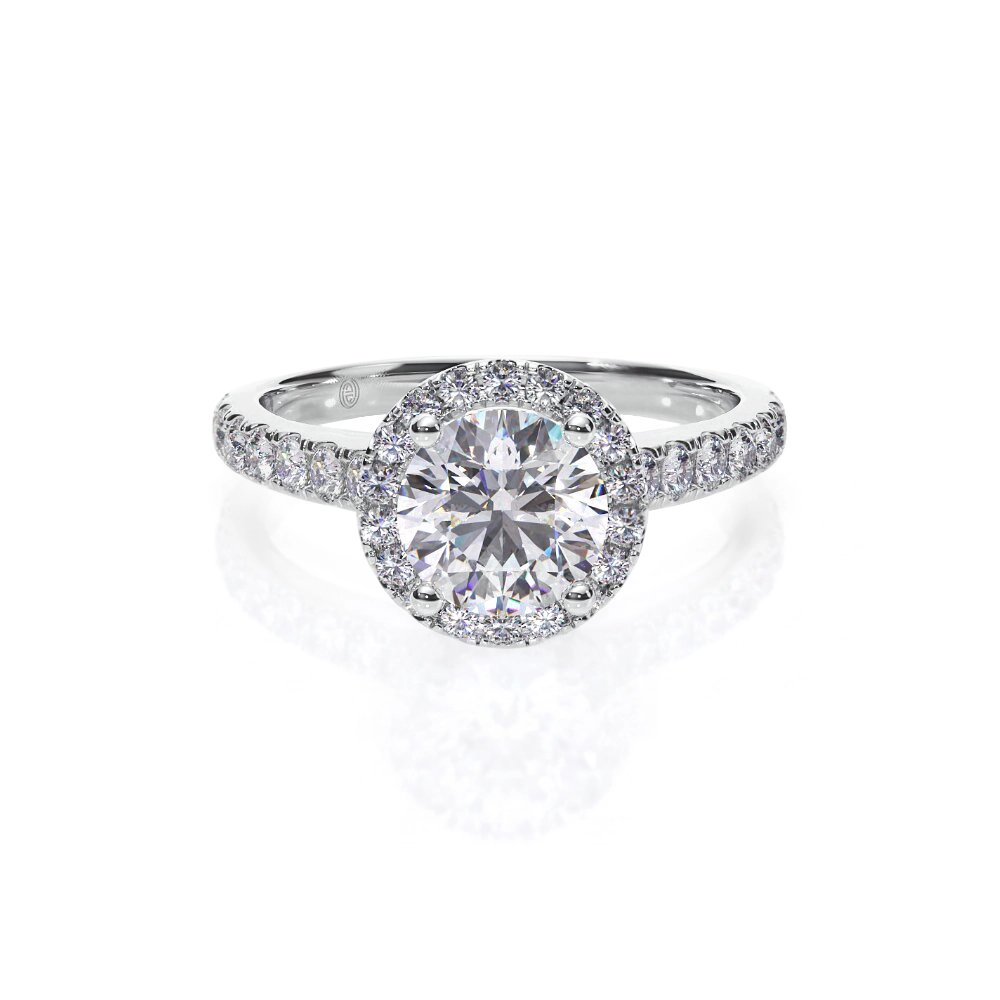 Love Signature Engagement Ring with Halo Image