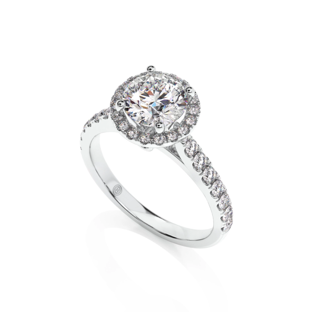 Love Signature Engagement Ring with Halo Image