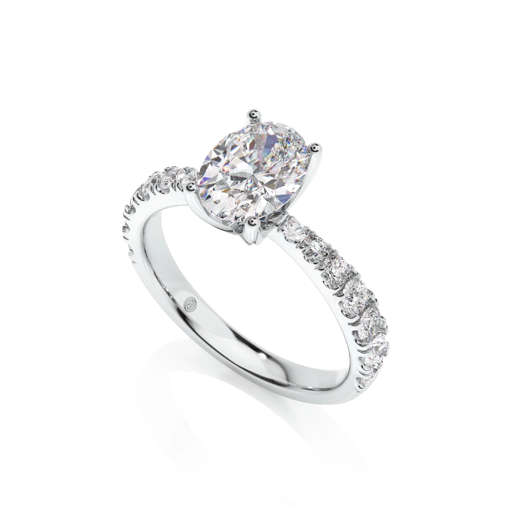 Prema Ananta Engagement Ring, Oval with Diamond Band Image