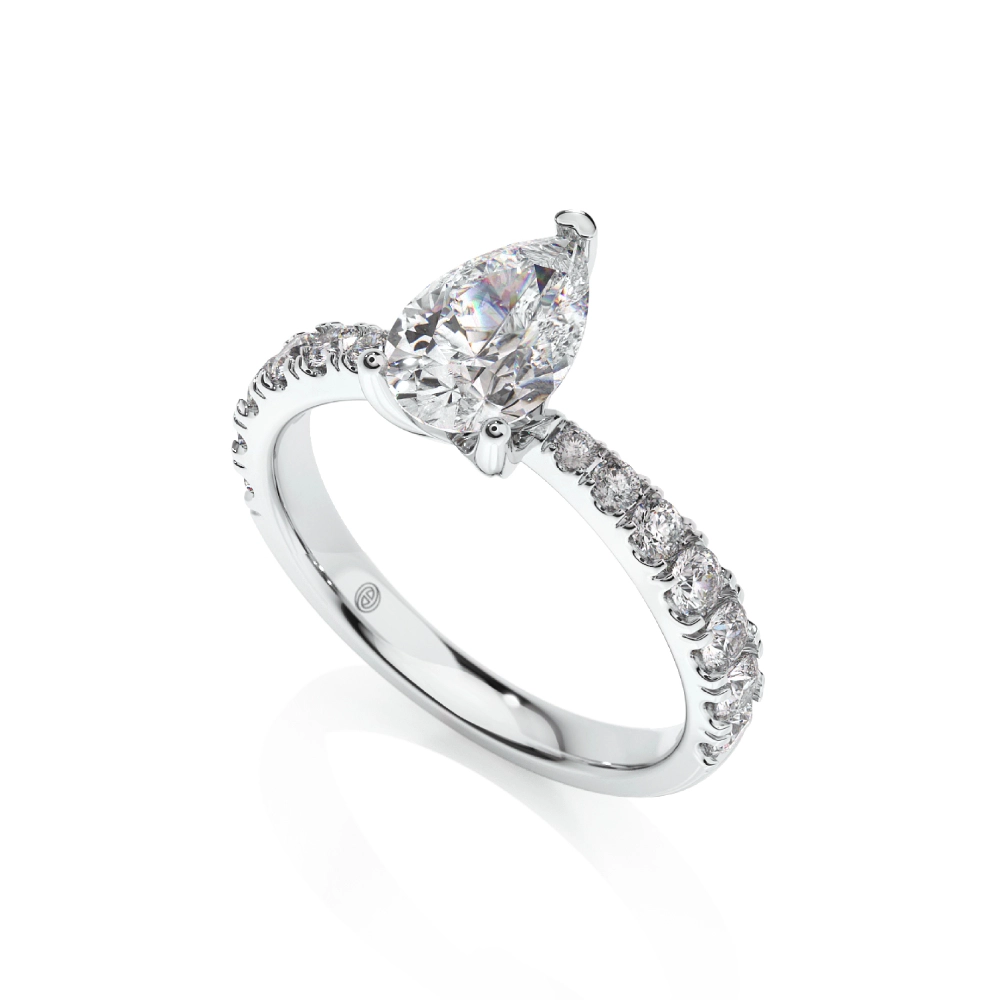 Prema Ananta Engagement Ring, Pear with Diamond Band Image