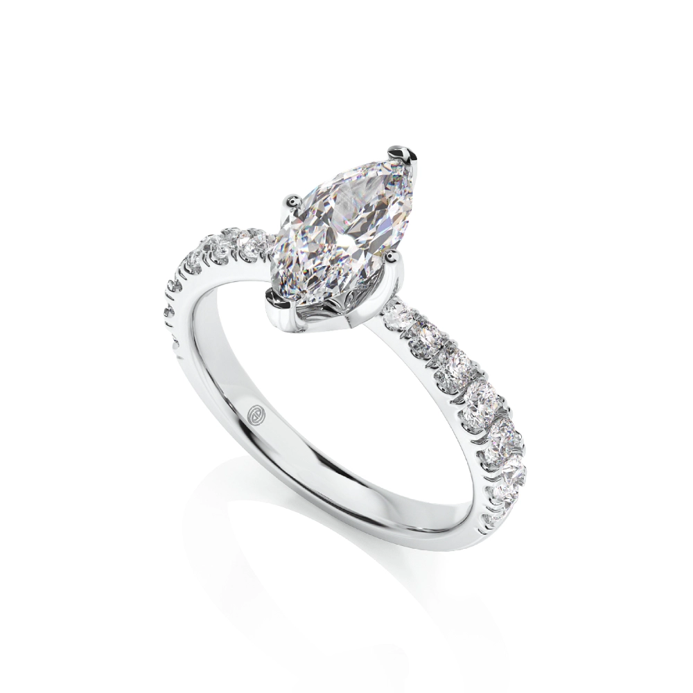 Prema Ananta Engagement Ring, Marquise with Diamond Band Image