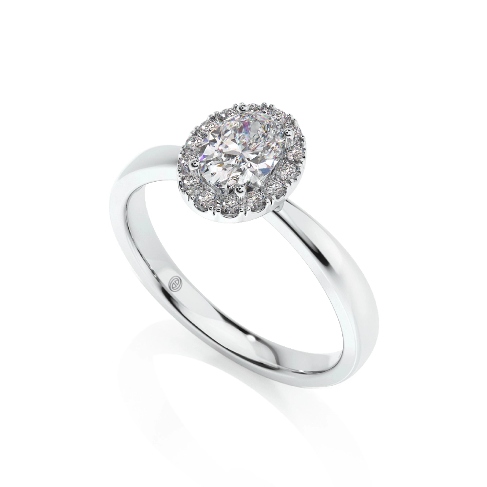 Prema Ananta Engagement Ring, Oval with Halo Image