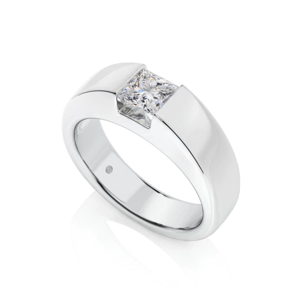 Prema Ananta Men's Engagement Ring, Princess Image