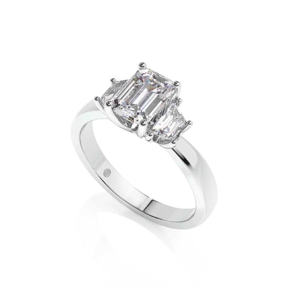 Prema Ananta Engagement Ring, Emerald with Sidestones Image
