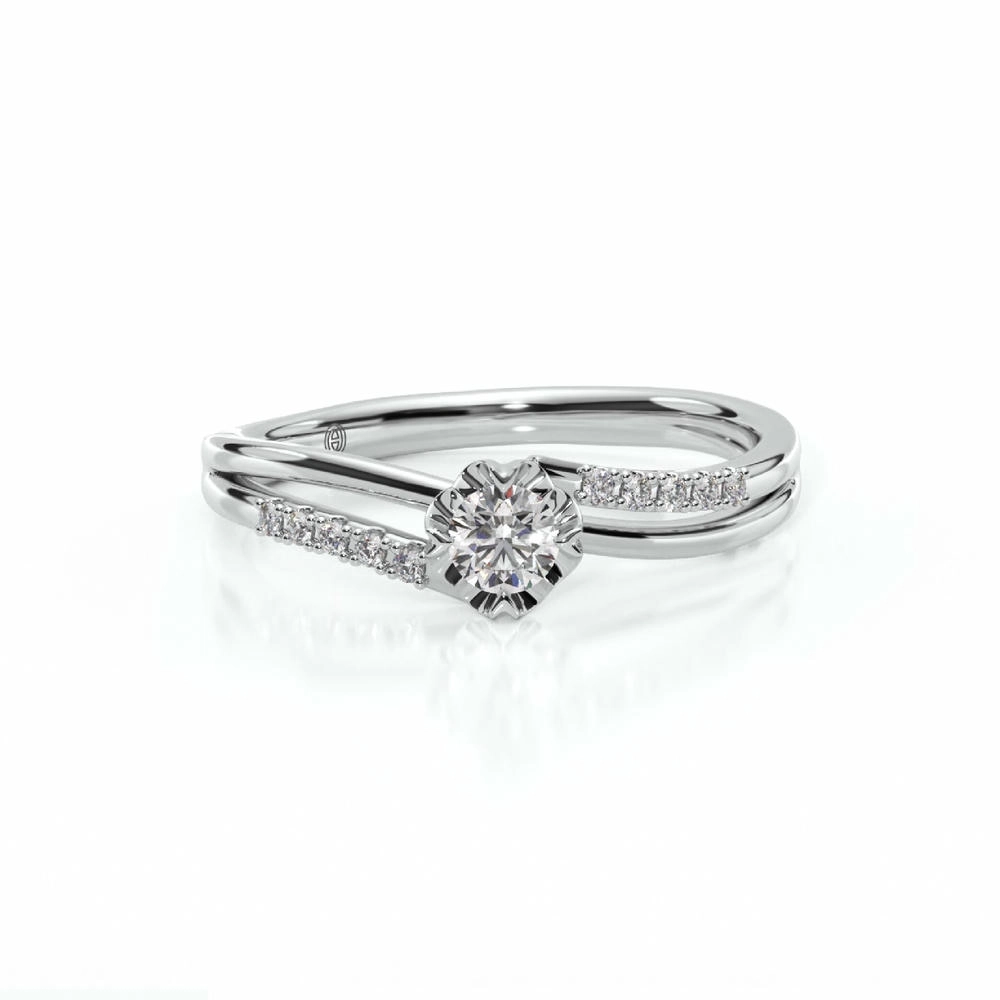 Together Promise Engagement Ring with Double Bands Image