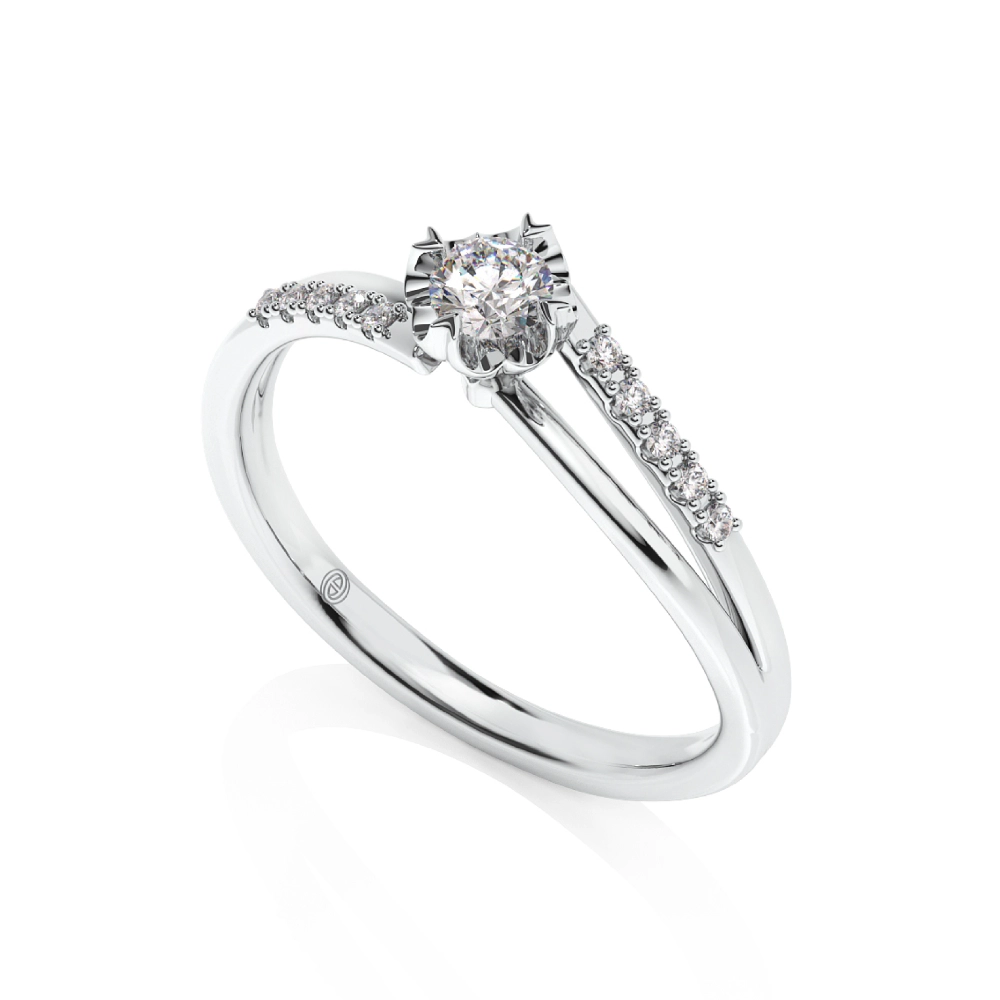 Together Promise Engagement Ring with Double Bands Image