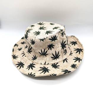 Himalayan Kush leaf print Cowboy Beach Sun Hat Hemp