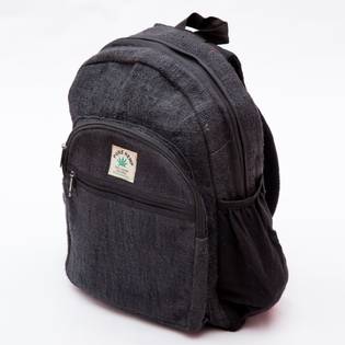 Kalij Whole Black Hemp Backpack