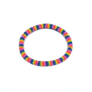 LGBTQ Pride Rainbow Glass Bead Bracelet Chakra