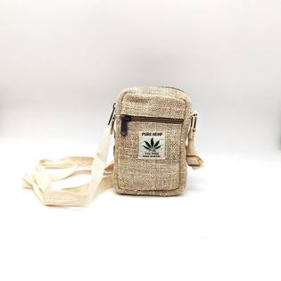 Natural White Hemp Phone Sling Bag