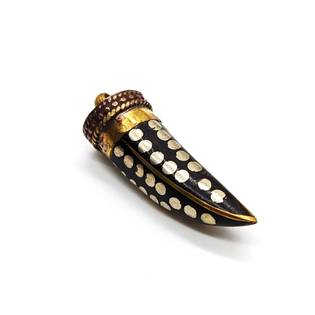 Tibetan Nepalese Hand Crafted Tribal Tooth Tusk Pendant