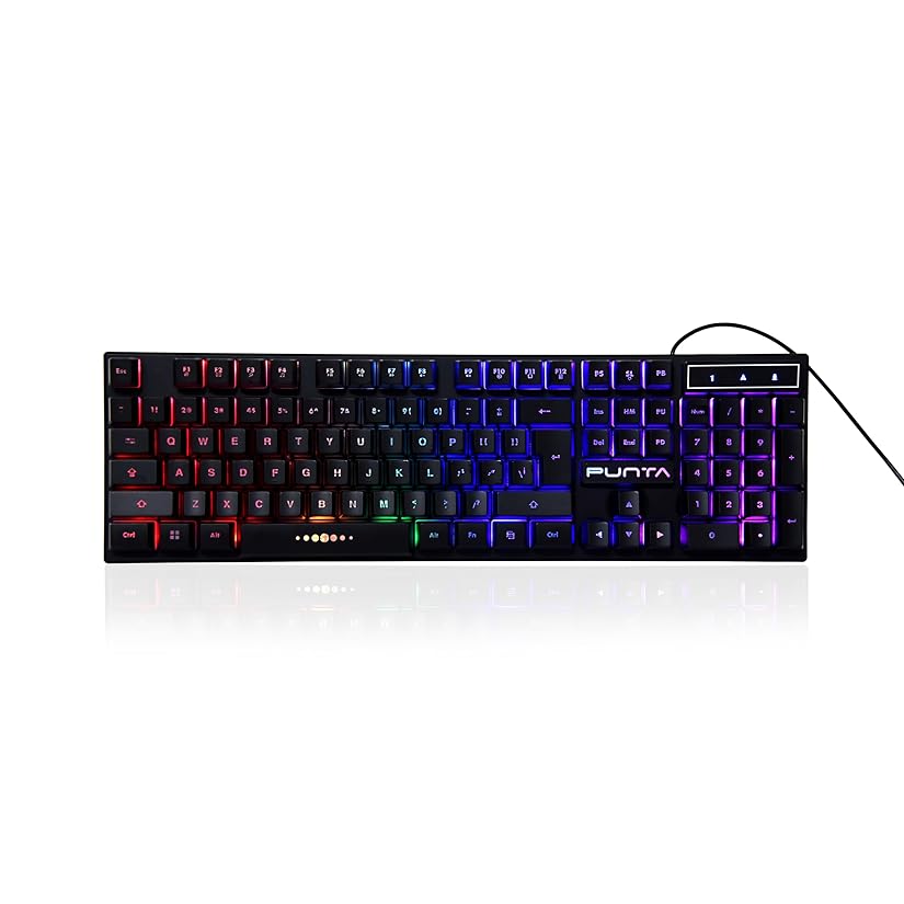 PUNTA Rainbow RBG Backlit Wired Keyboard | 1.5 m cable and 5 million Key Life