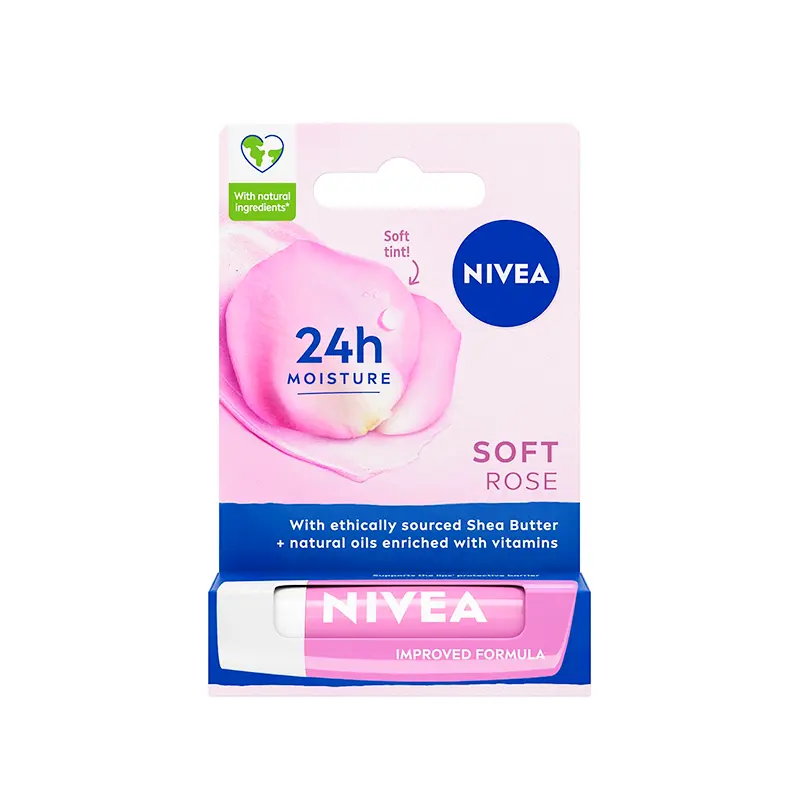 Nivea Soft Tint 24h Moisture Soft Rose Lip Balm, 4