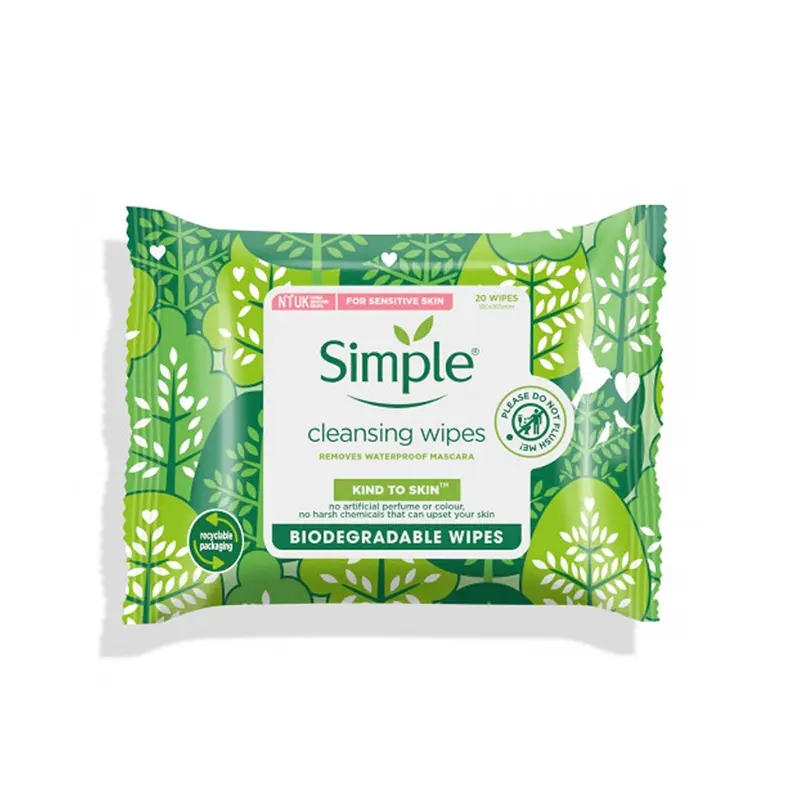 Simple Biodegradable Cleansing Wipes 20 Wipes