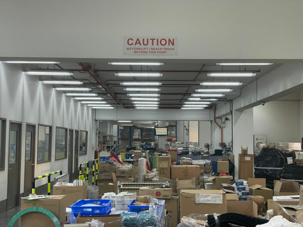 Warehouse filled by lot of led lights
