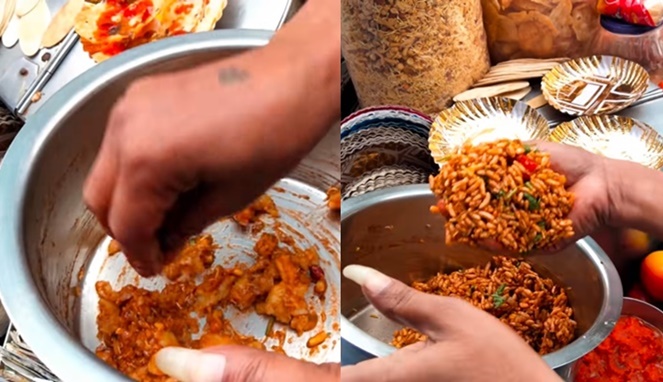 Makanan di India yang dicampur pakai tangan kosong