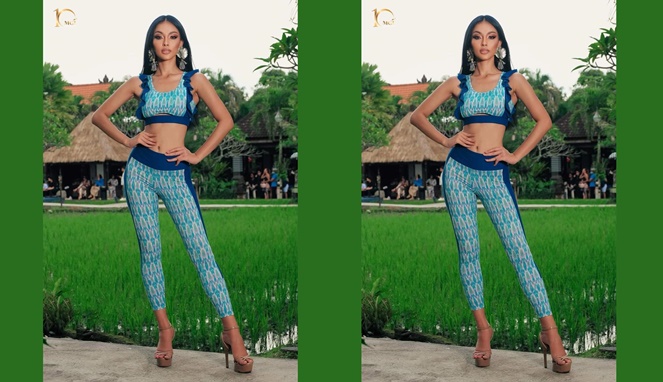 Kombinasi ikat Bali untuk outfit olahraga. [Sumber Gambar]