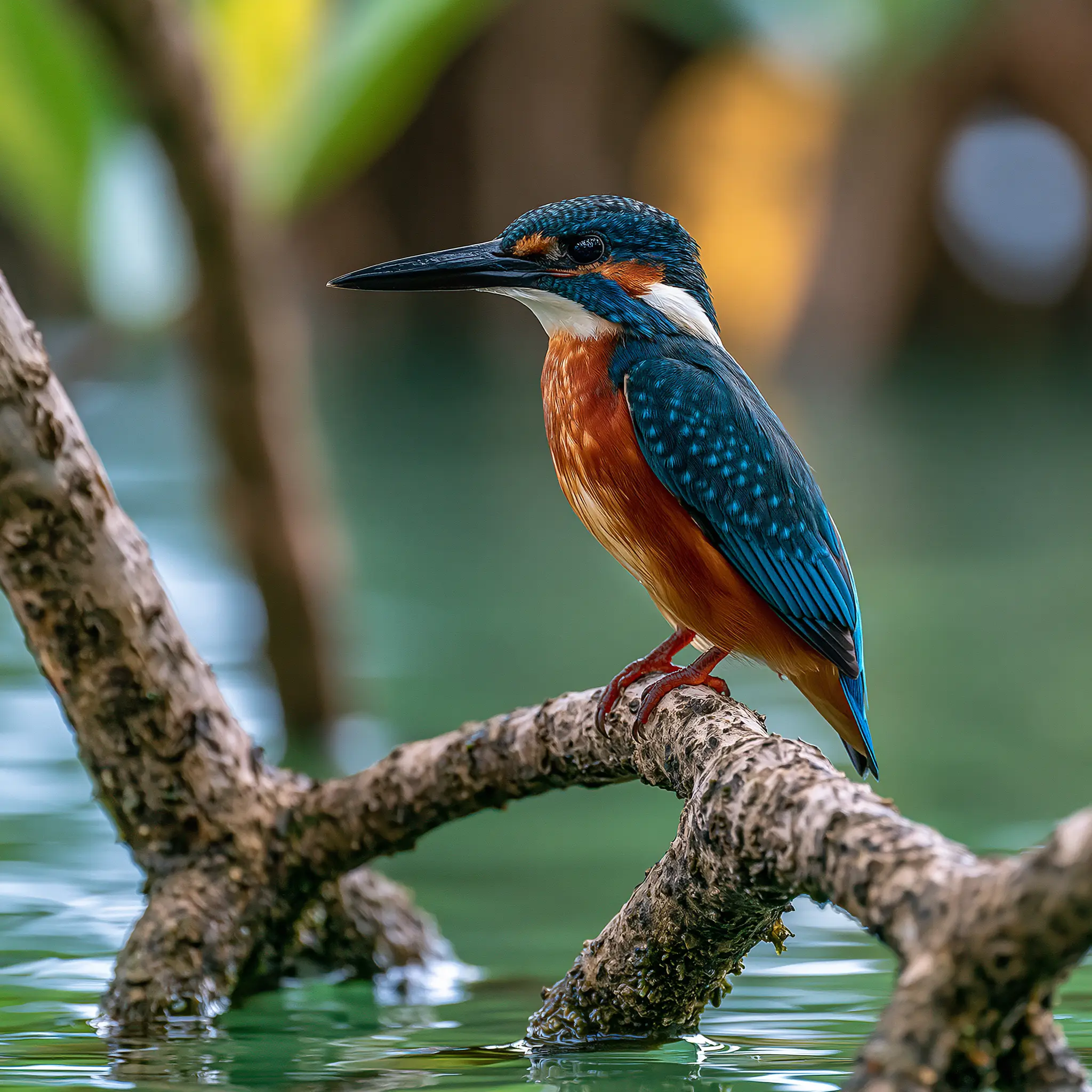 A kingfisher on a branch